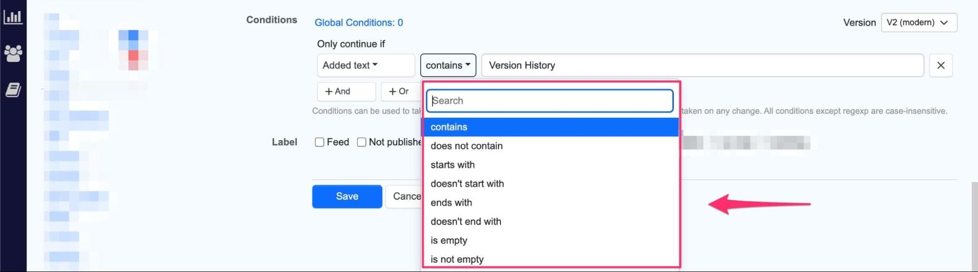 adding conditions to find keywords