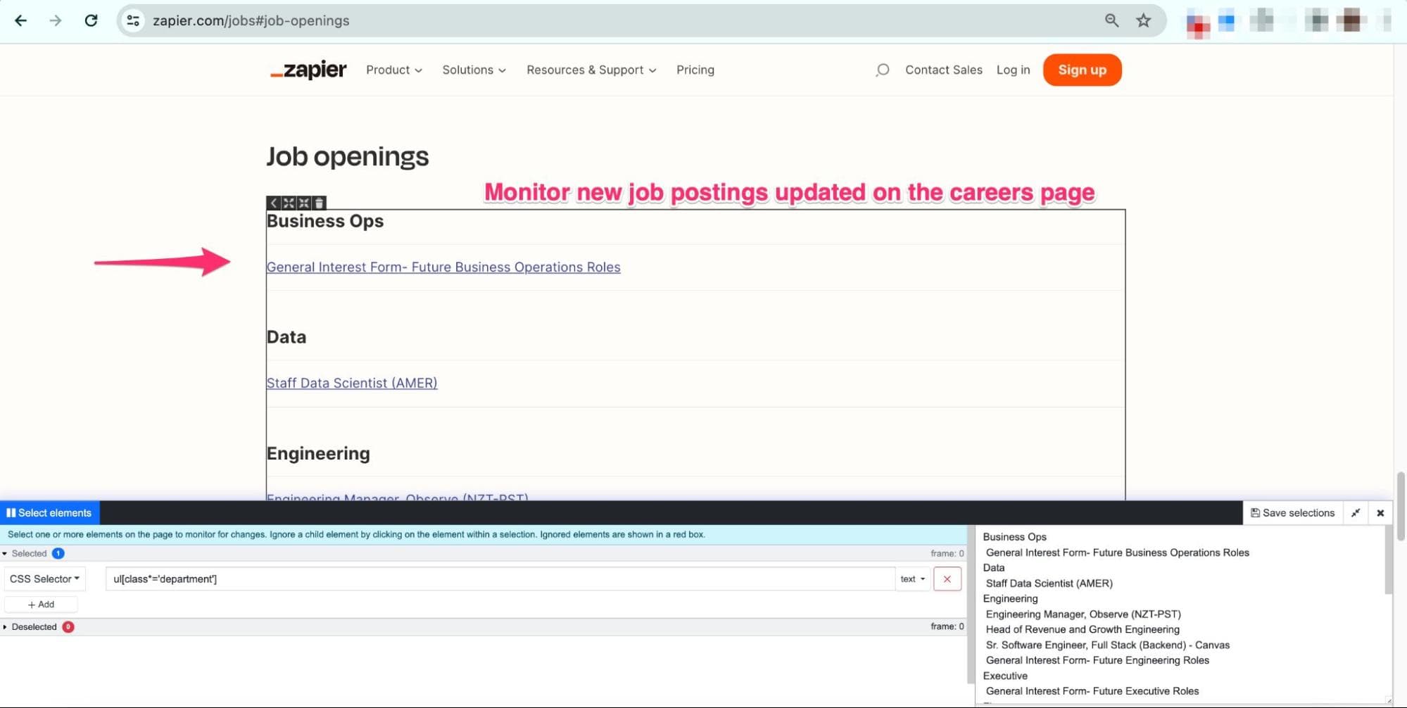 Finding new job openings