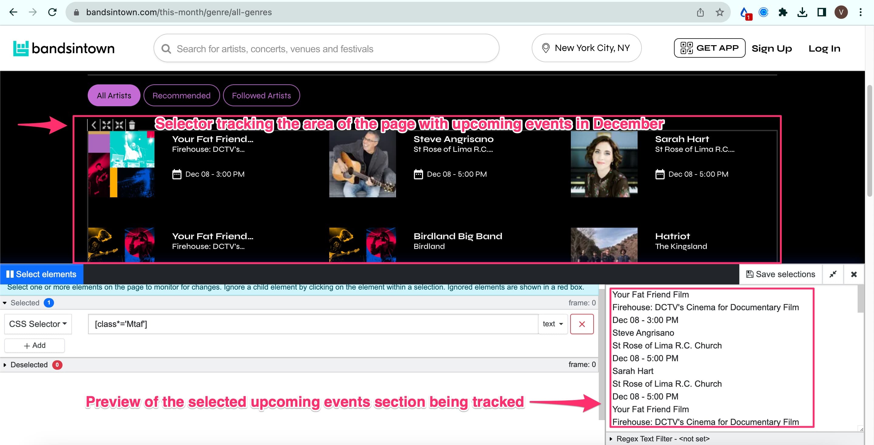 Track bandsintown and songkick for upcoming events