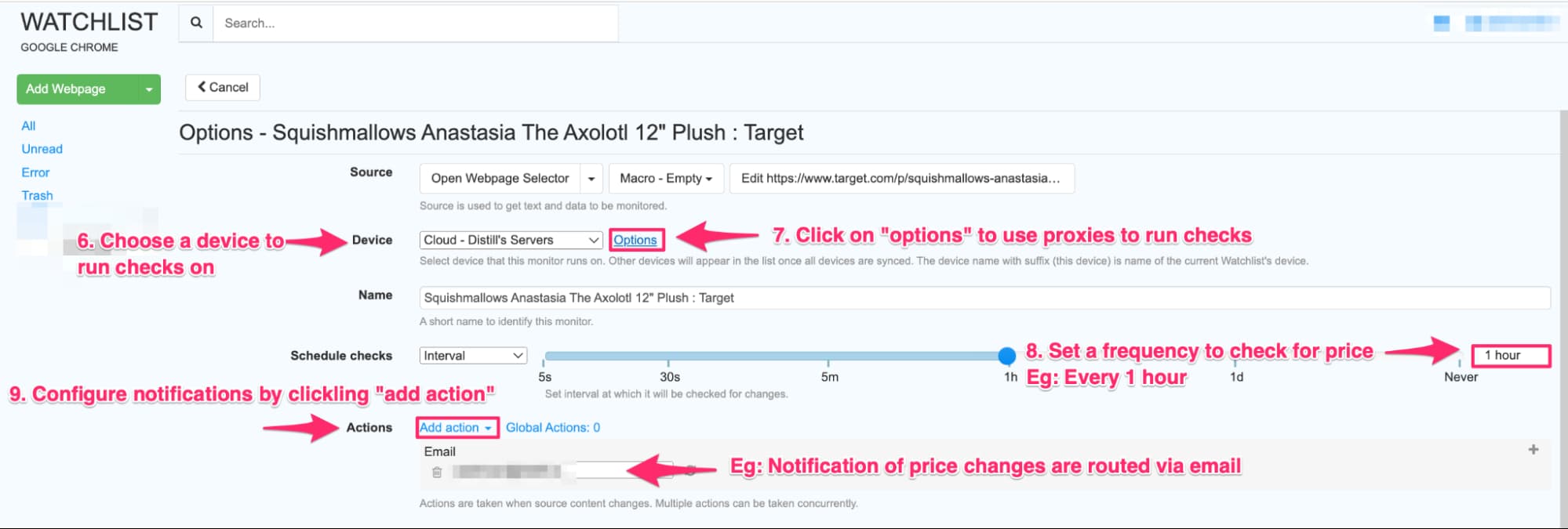 Configure price tracking notifications for event tickets