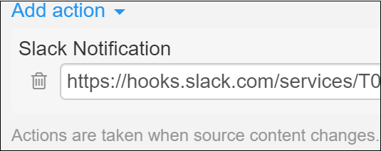 Slack change notification action