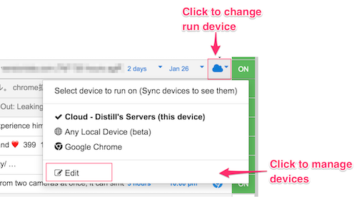 icon to change run device