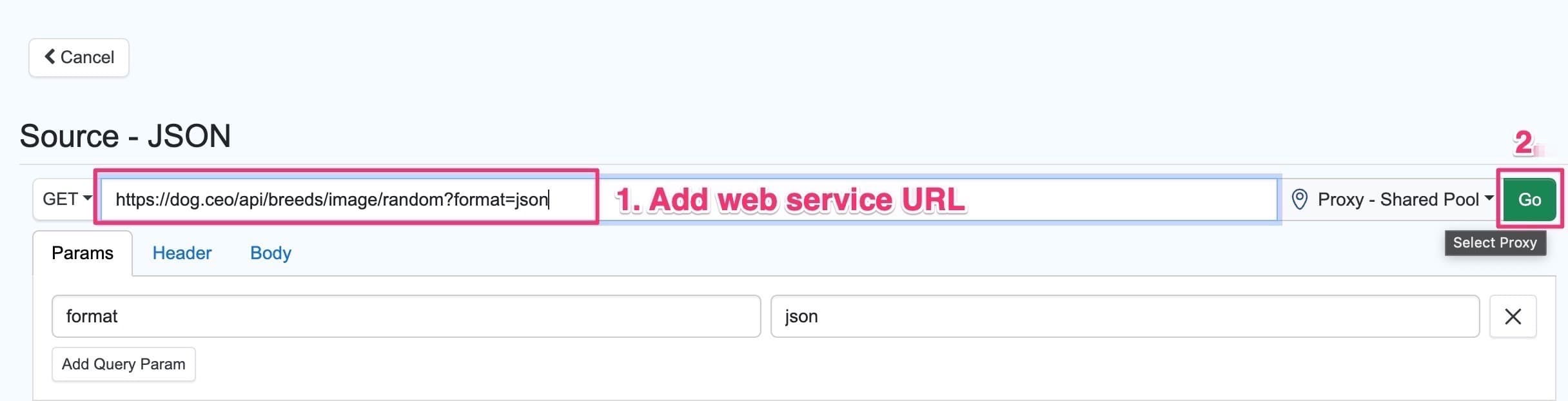 Adding a JSON monitor for a webservice