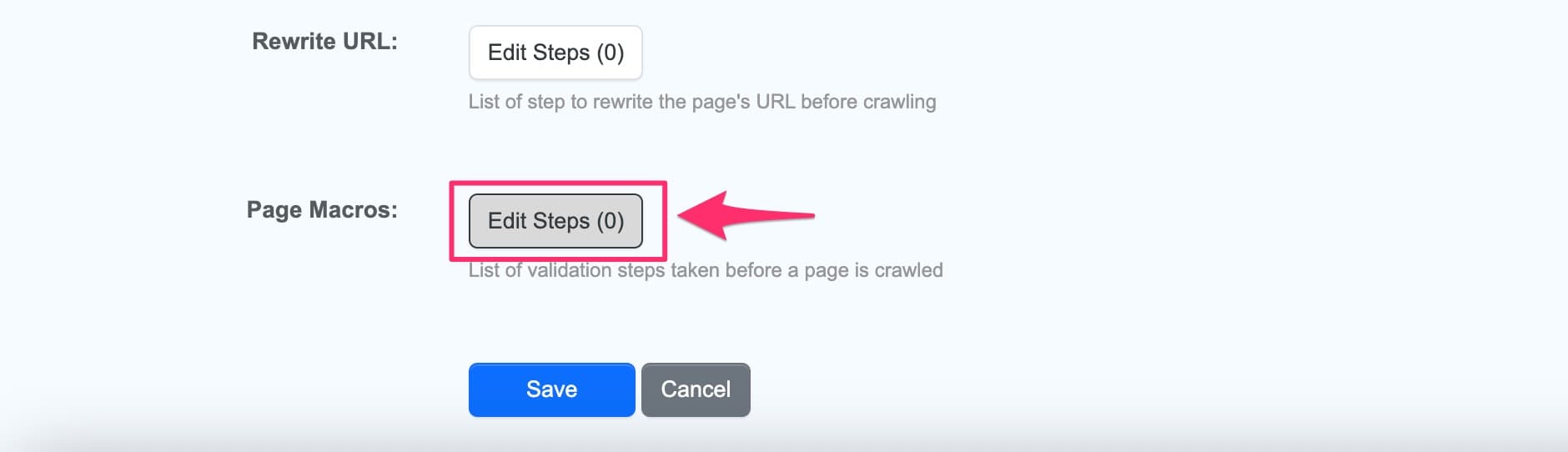 Adding steps to be executed before crawling a page